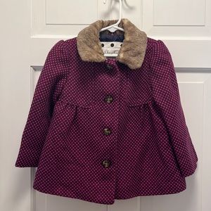 {Cherokee} Lined Peacoat with Faux Fur Collar